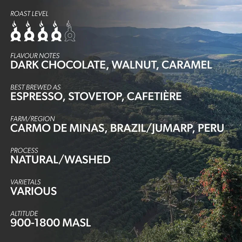 Chimney Fire Americas Signature Blend Coffee Beans - Dark Chocolate, Caramel, Walnut