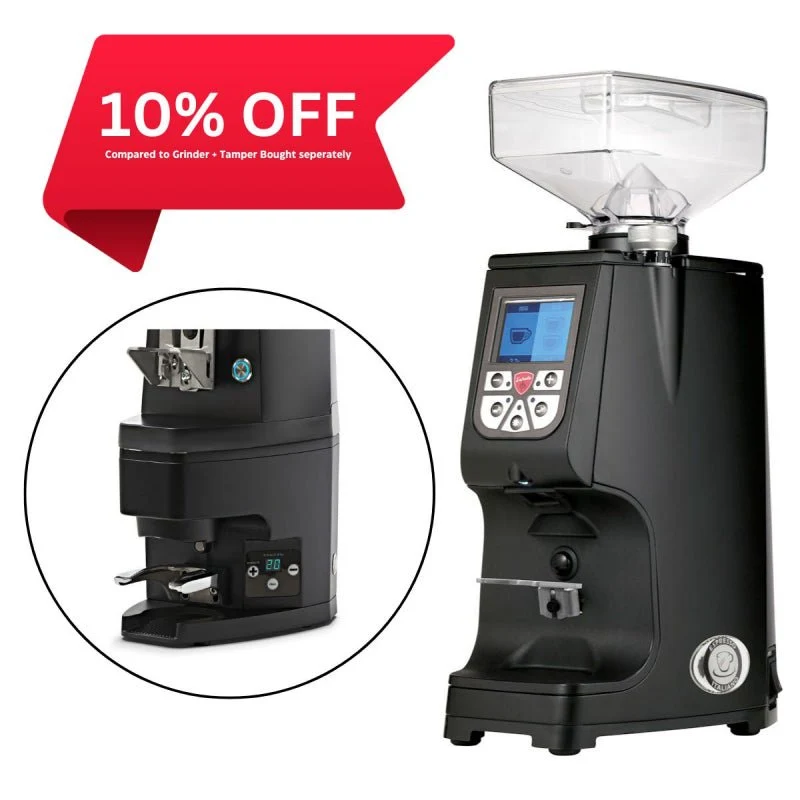 Eureka Atom 60 Espresso Grinder + Eureka Atom Automatic Tamper - Black