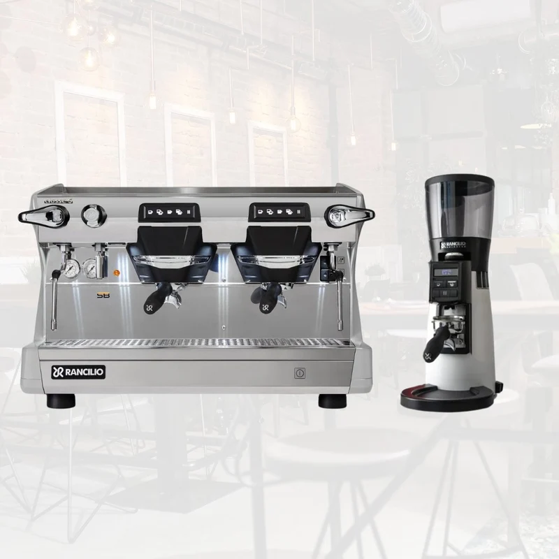 Rancilio Classe 5 USB 2 Group Espresso Machine with Isteam + Rancilio Kryo Evo 65 OD Coffee Grinder