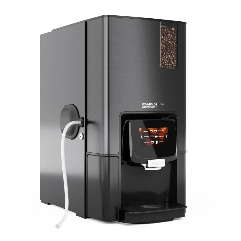 Bravilor Sego 12L Fresh Milk Bean to Cup Coffee & Espresso Machine + 2 x Instant Canisters