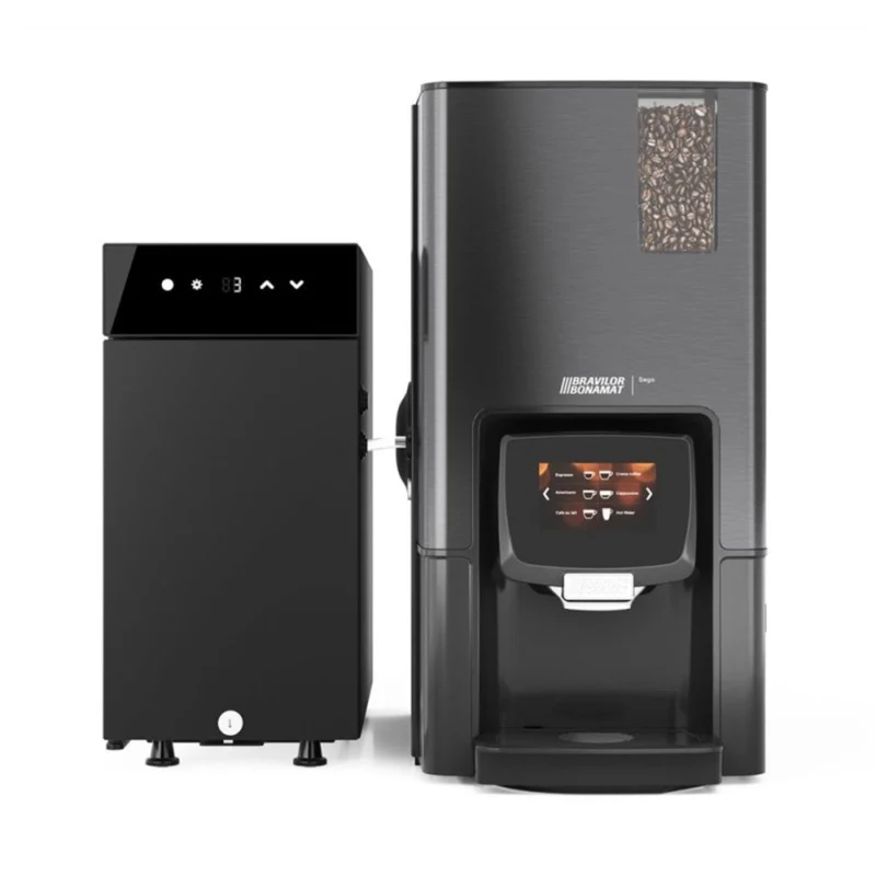 Bravilor Sego 11L Fresh Milk Bean to Cup Coffee & Espresso Machine + Instant Canister