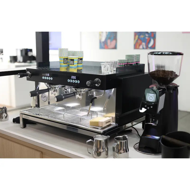 CREM EX3 2 Group Display Espresso Machine 11.5 Litres - Black/White Takeaway