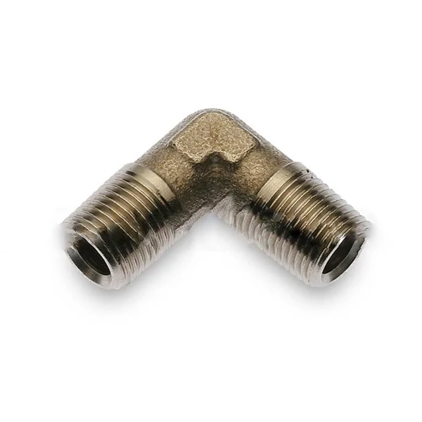 Fitting L-vorm 1/8" M - 1/8" M - Messing - Nickel Plated