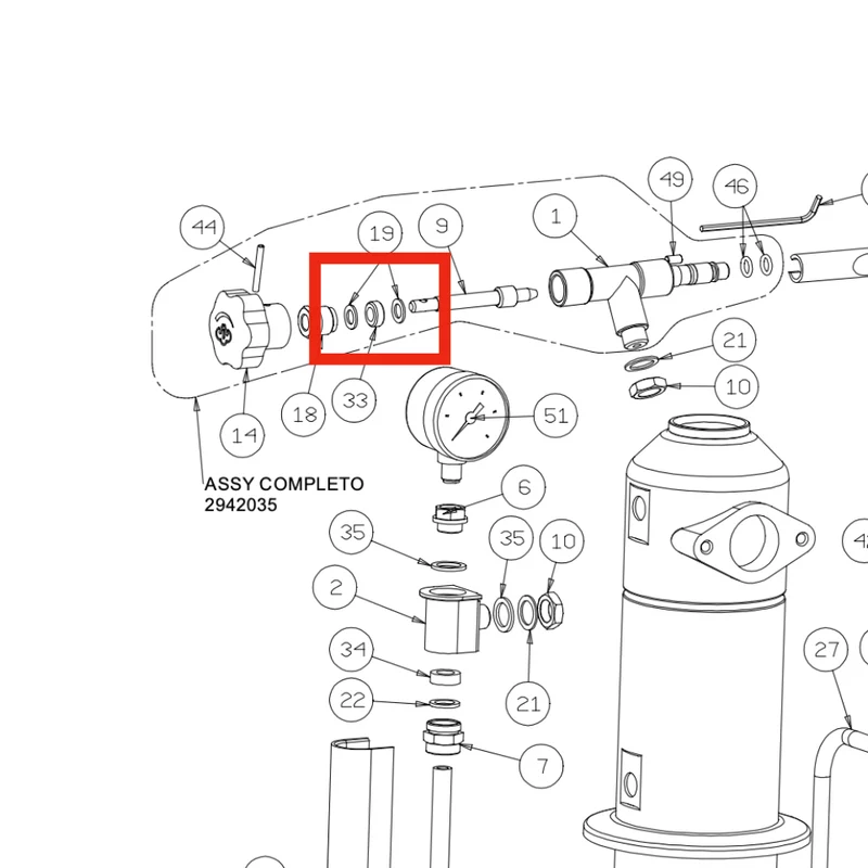 La Pavoni Stoomkraanas Pakking