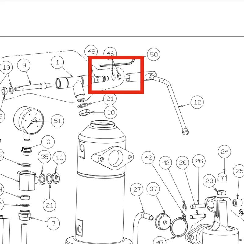 La Pavoni Stoompijp Pakking