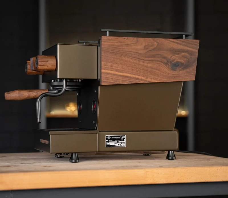 La Marzocco Linea Micra Heritage Bronze & Walnut by RB Crafts