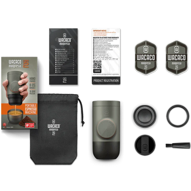 Wacaco Minipresso GR2 Tragbare Espressomaschine für unterwegs