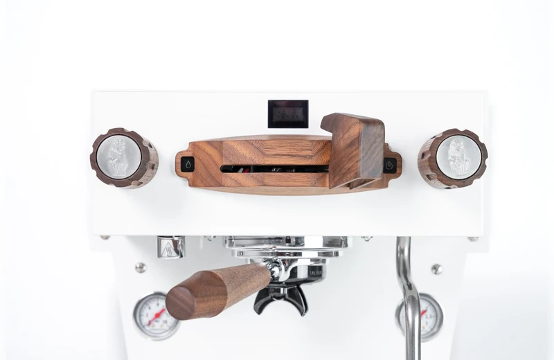 La Marzocco Linea Mini R Weiß mit Holzset Walnuss Sonderedition