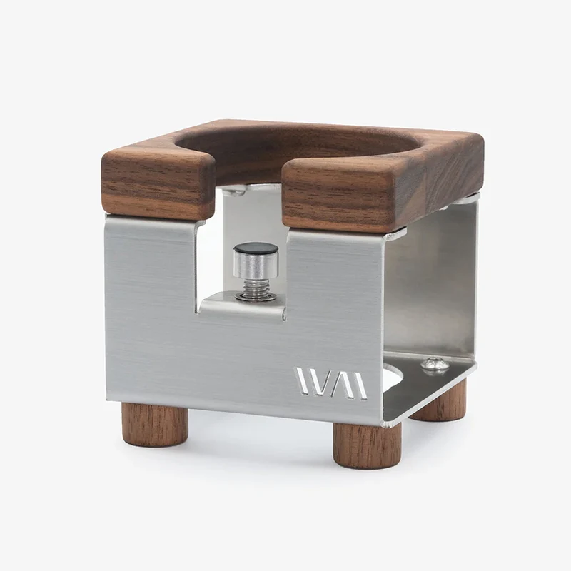 Wiedemann Tamperstation in Edelstahl mit Holz