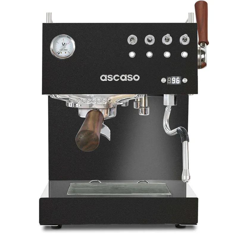 Ascaso Steel Duo Pid PLUS Schwarz mit Offset im Set mit G-iota DF64