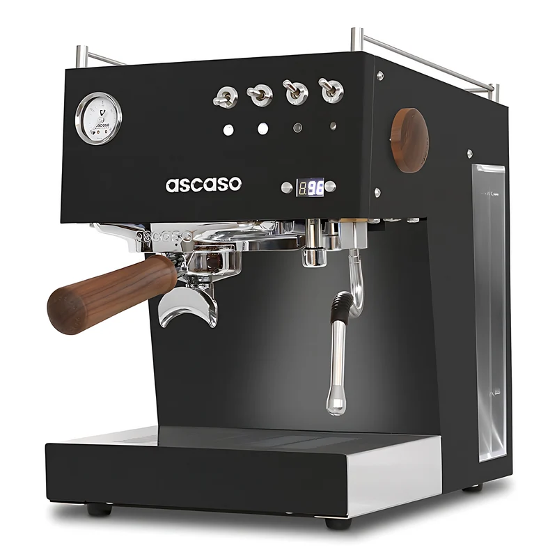 Ascaso Steel Duo PID Black & Wood Set mit Eureka Magnifico 16CR schwarz
