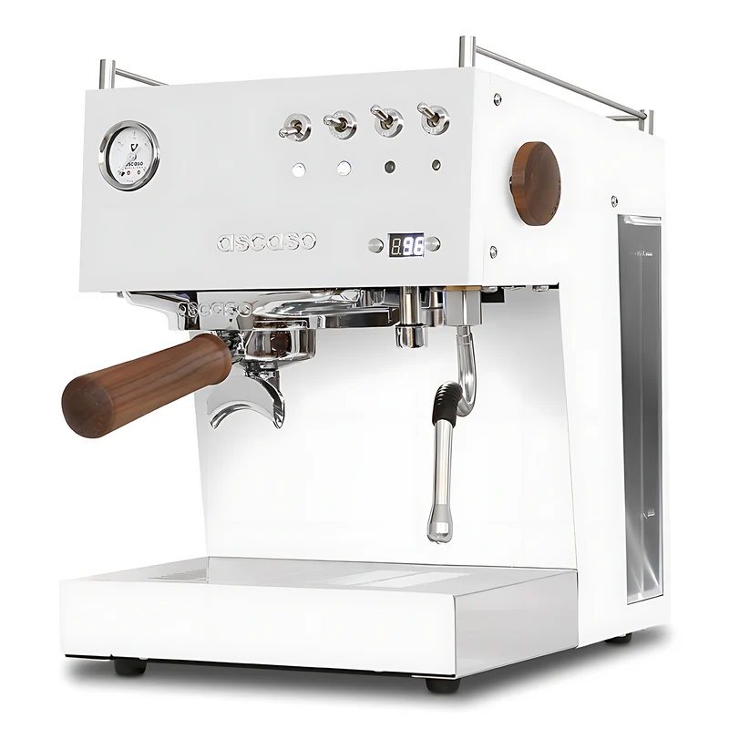 Ascaso Steel Duo PID White & Wood Set mit Eureka Magnifico 16CR weiß