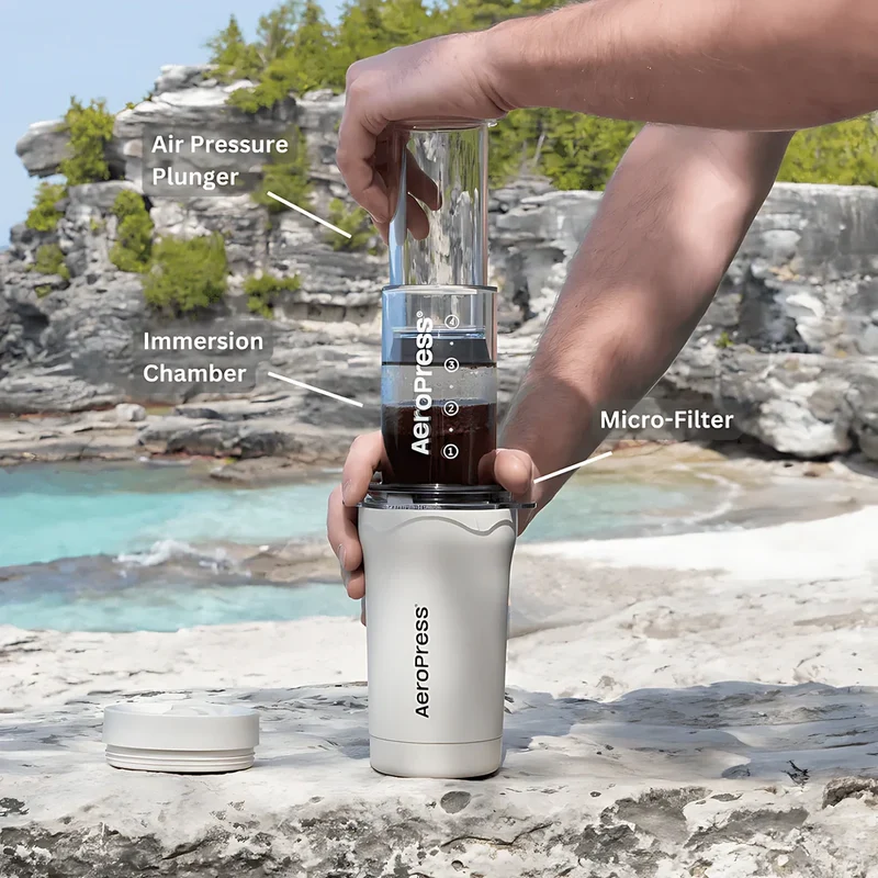 AeroPress Go Plus Creme Travel System