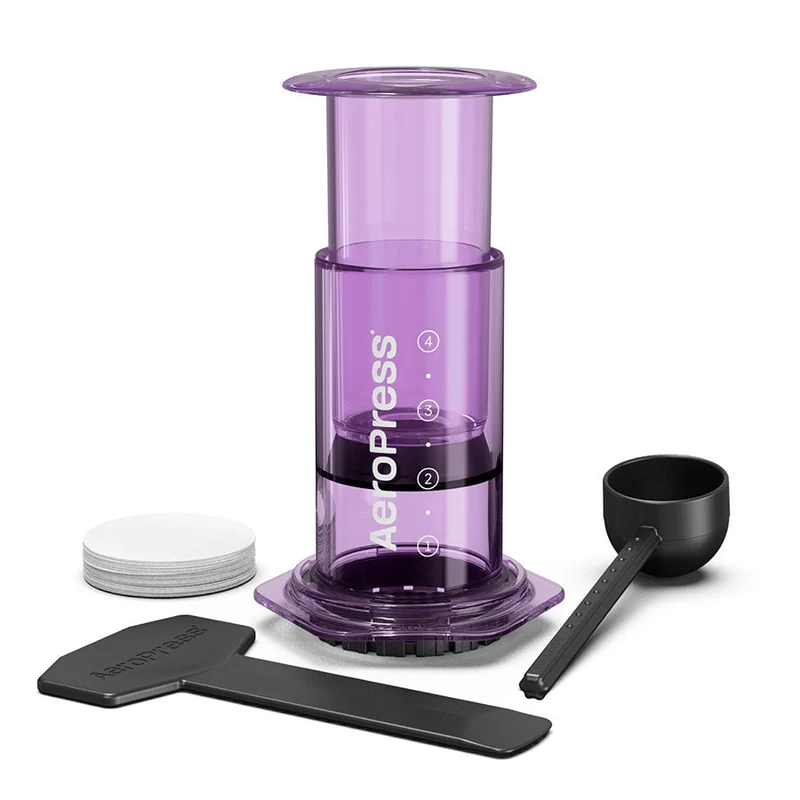 AeroPress Clear Purple Coffee Maker Inkl. 100 Filter