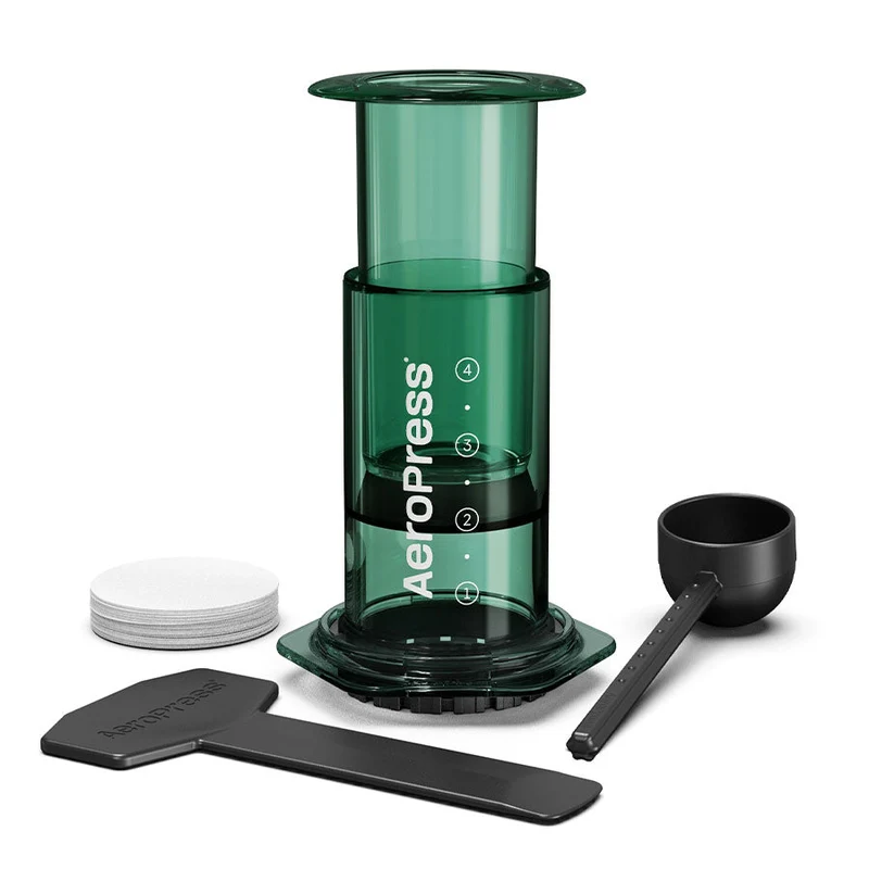 AeroPress Clear Green Coffee Maker Inkl. 100 Filter