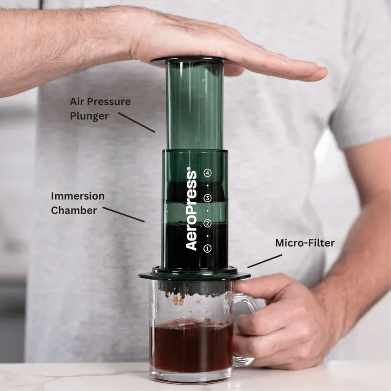 AeroPress Clear Green Coffee Maker Inkl. 100 Filter