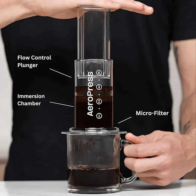 AeroPress Clear Coffee Maker Inkl. 100 Filter